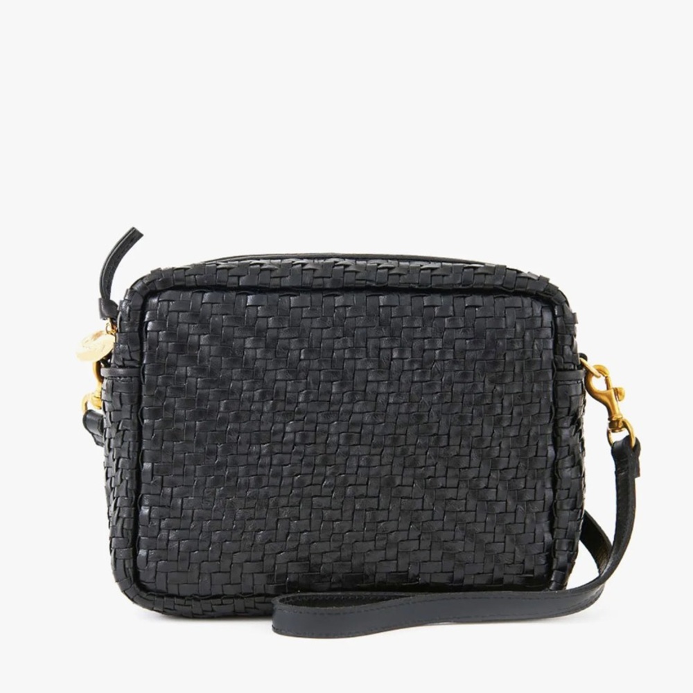 Clare V. Midi Sac Black Zig Zag